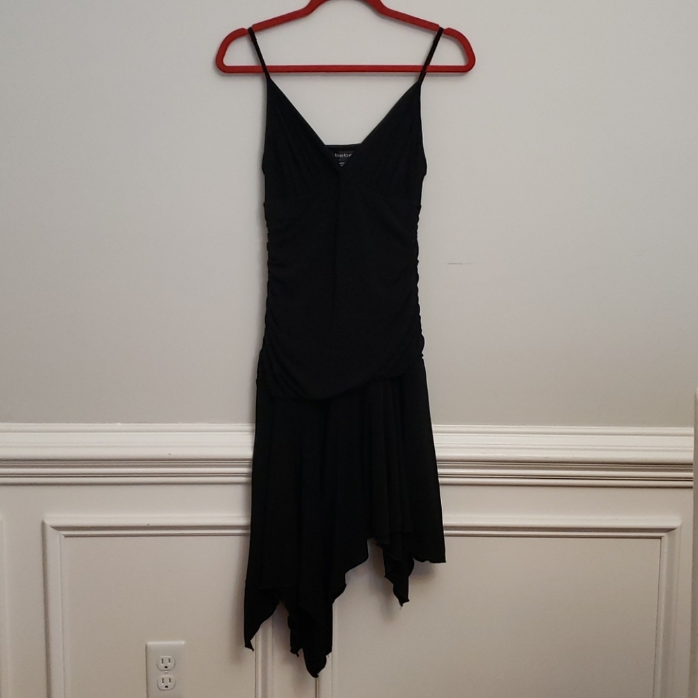 Bebe Black Plunge Cocktail Dress Size M